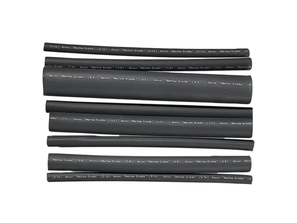 Ancor Adhesive Lined Heat Shrink Tubing - Assorted 8-Pack, 6", 20-2/0 AWG, Black