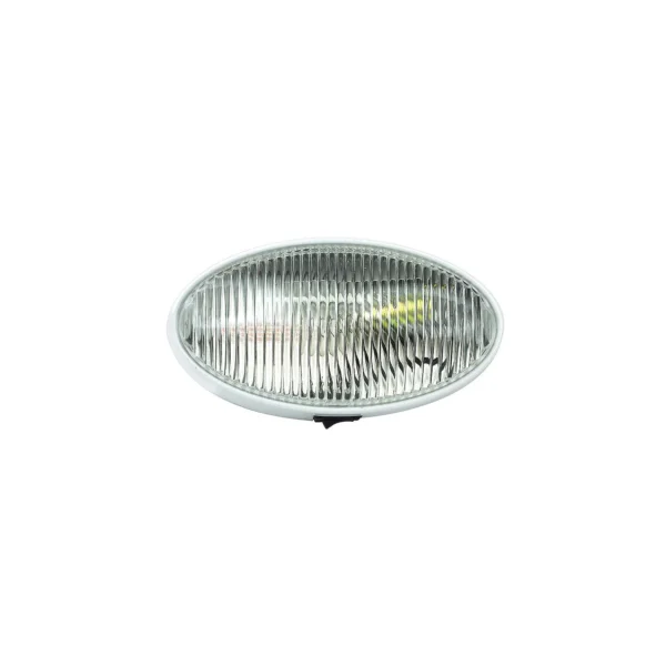 FulTyme RV Oval Porch/Utility Light w/Switch, Clear/ White housing