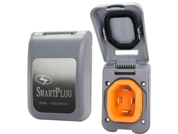 SmartPlug 50 AMP Male Non-Metallic Inlet Cover - Grey