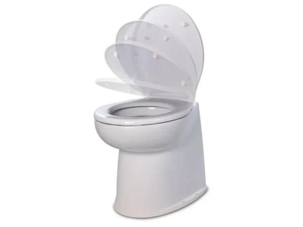 Jabsco 17" Deluxe Flush Fresh Water Electric Toilet w/Soft Close Lid - 12V