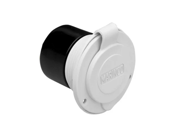 Marinco 15A 125V On-Board Charger Inlet - Front Mount - White