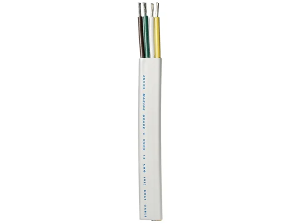 Ancor Trailer Cable - 16/4 AWG - Yellow/White/Green/Brown - Flat - 100'