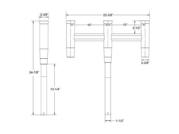 TACO Deluxe Trident Rod Holder Cluster Straight - Image 2