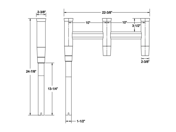 TACO Deluxe Trident Rod Holder Cluster Offset - Image 2