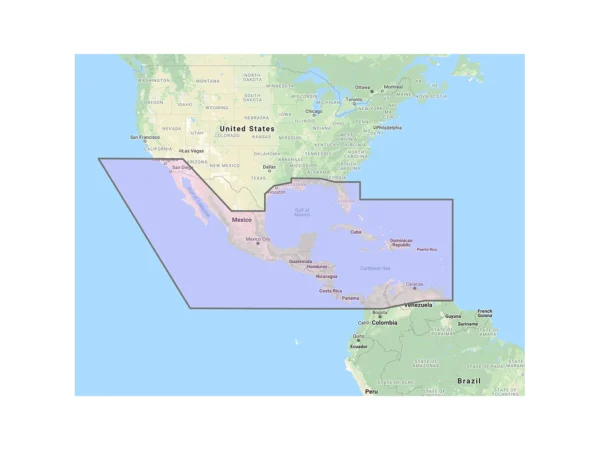 Furuno Central America, Caribbean & Part of Mexico Vector Chart - 3D Data & Standard Resolution Satellite Photos - Unlock Code