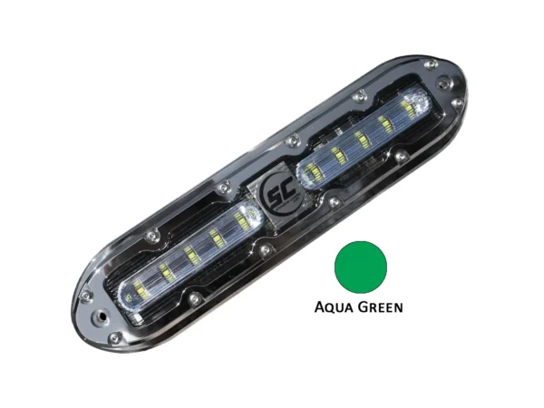 Shadow-Caster SCM-10 LED Underwater Light w/20' Cable - 316 SS Housing - Aqua Green