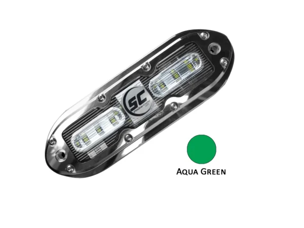 Shadow-Caster SCM-6 LED Underwater Light w/20' Cable - 316 SS Housing - Aqua Green