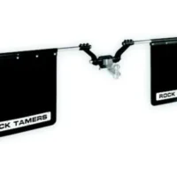 Rock Tamers 00108 Matte Black Adjustable 24" x 24" Rubber Mudflap System & Stainless Steel Trim Plates for 2" Receiver