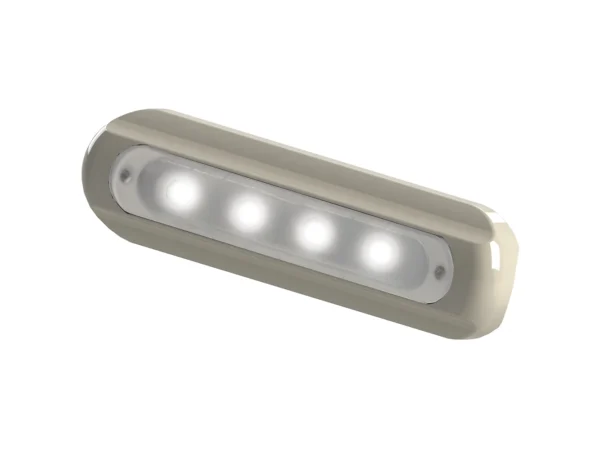 TACO 4-LED Deck Light - Flat Mount - White Housing