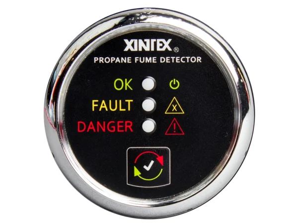 Fireboy-Xintex Propane Fume Detector w/Plastic Sensor - No Solenoid Valve - Chrome Bezel Displa