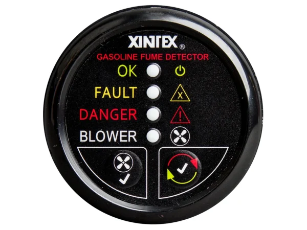 Fireboy-Xintex Gasoline Fume Detector w/Blower Control - Black Bezel - 12V