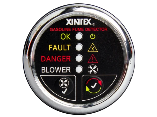 Fireboy-Xintex Gasoline Fume Detector w/Blower Control - Chrome Bezel - 12V