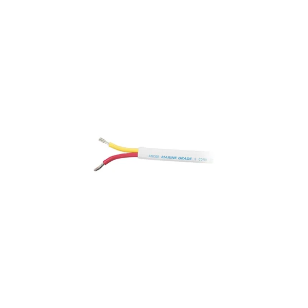 Ancor Marine Grade 126525 Tinned Duplex Safety Cable Red and Yellow With White Jacket, 14/2 Round, 250'