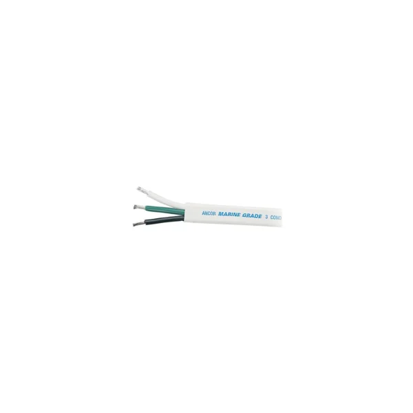 Ancor 133325 Marine Grade™ Tinned Triplex Cable, Black/Green/White Conductors, 12/3 AWG, 250', White Jacket