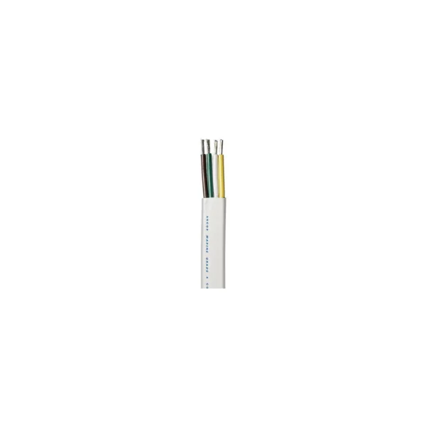 Ancor 154010 Marine Grade™ Tinned Copper White Flat Signal Cable, 16/4 AWG, 100', Brown/Green/White/Yellow