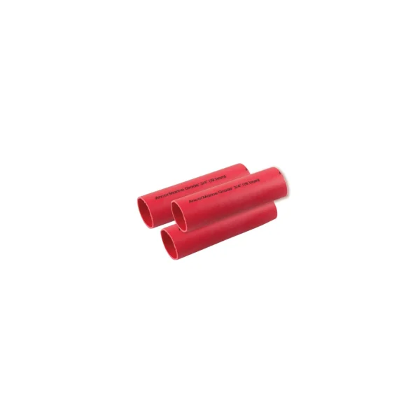 Ancor 327606 Marine Grade Heat Shrink Heavy Wall Battery Cable Tube For 2-4/0, 1" x 3" (2/Pack), Red