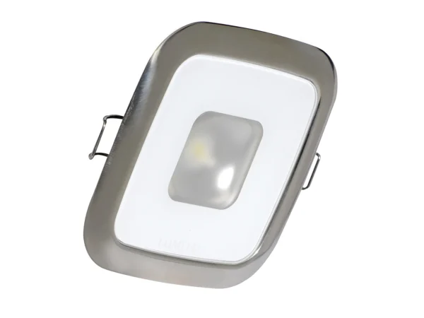 Lumitec Square Mirage Down Light - White Dimming, Red/Blue Non-Dimming - Polished Bezel