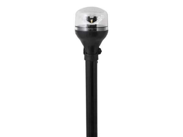 Attwood LightArmor All-Around Light - 12" Black Pole - Black Horizontal Composite Base w/Adapter