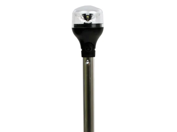 Attwood LightArmor Plug-In All-Around Light - 20" Aluminum Pole - Black Horizontal Composite Base w/Adapter