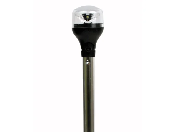 Attwood LightArmor All-Around Light - 20" Aluminum Pole - Black Vertical Composite Base w/Adapter