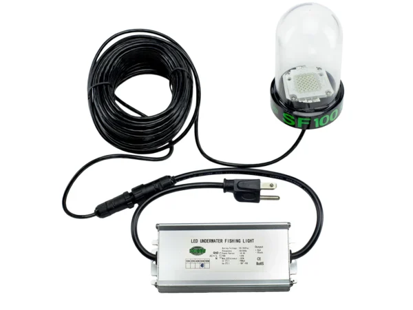 Hydro Glow SF100G 100W/120VVAC Underwater Dock Light - Green Anchored To Bottom