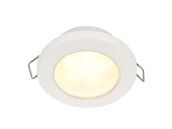 Hella Marine EuroLED 75 3" Round Spring Mount Down Light - Warm White LED - White Plastic Rim - 12V