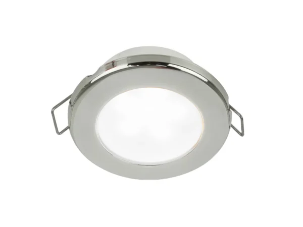 Hella Marine EuroLED 75 3" Round Spring Mount Down Light - White LED - Stainless Steel Rim - 12V