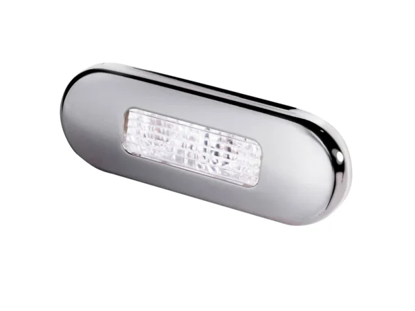 Hella Marine Surface Mount Oblong LED Courtesy Lamp - White LED - Stainless Steel Bezel