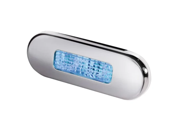 Hella Marine Surface Mount Oblong LED Courtesy Lamp - Blue LED - Stainless Steel Bezel