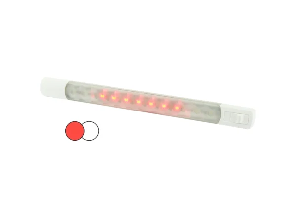 Hella Marine Surface Strip Light w/Switch - White/Red LEDs - 12V