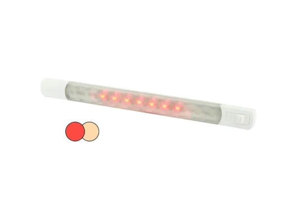 Hella Marine Surface Strip Light w/Switch - Warm White/Red LEDs - 12V