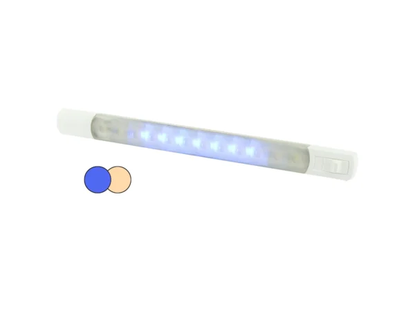 Hella Marine Surface Strip Light w/Switch - Warm White/Blue LEDs - 12V