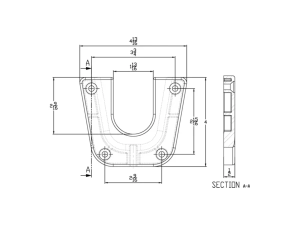 TACO Stainless Steel Mounting Bracket f/Side Mount Table Pedestal - Image 2