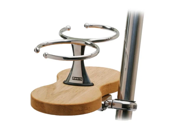 Edson Clamp-On Drink Holder - Double - Teak