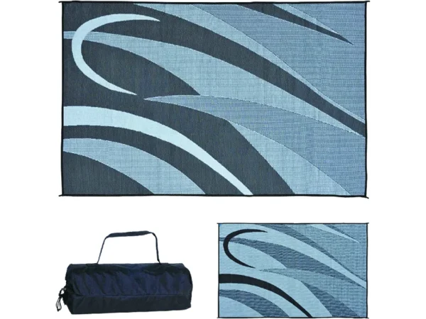 Ming's Mark Reversible Mat, Graphic Black/Silver, 8' x 20'