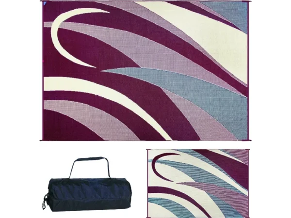 Ming's Mark Reversible Mat, Graphic Burgundy/Beige, 8' x 20' - Image 2