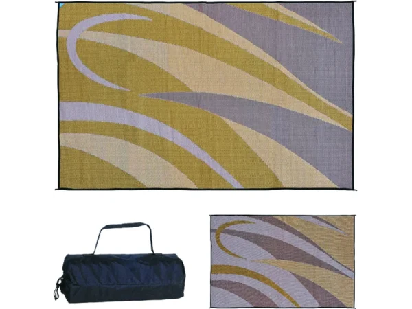 Ming's Mark Reversible Mat, Graphic Brown/Gold, 8' x 20'