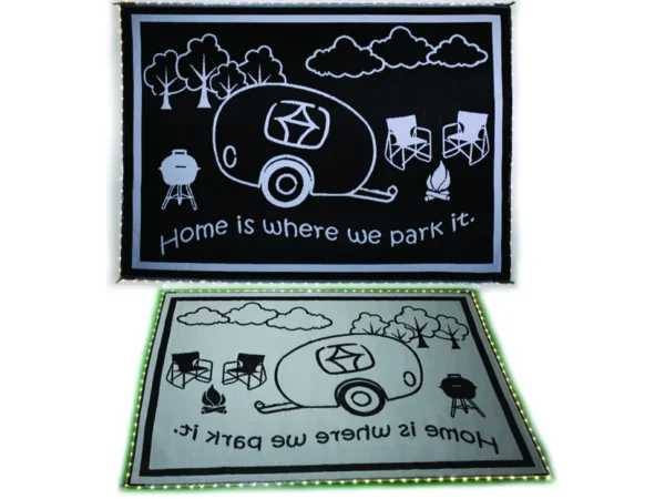 Mings Mark LRVH8181 Reversible Mat w/110V LED Lights, 8' x 18', Black/White