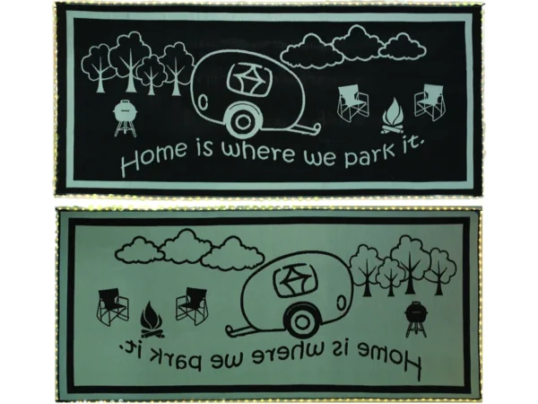 Mings Mark LRVH8181 Reversible Mat w/110V LED Lights, 8' x 18', Black/White - Image 2