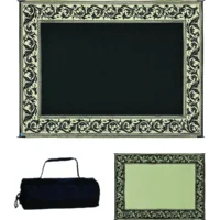 Ming's Mark Reversible Mat, Classical Black/Beige, 6' x 9'