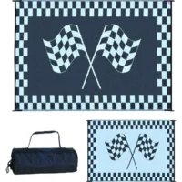 Ming's Mark Reversible Black & White Racing Flag Mat