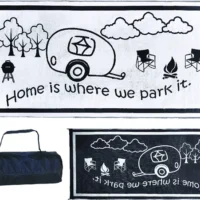 Ming's Mark Reversible Mat, Black/White, RV Home, 8' x 18'