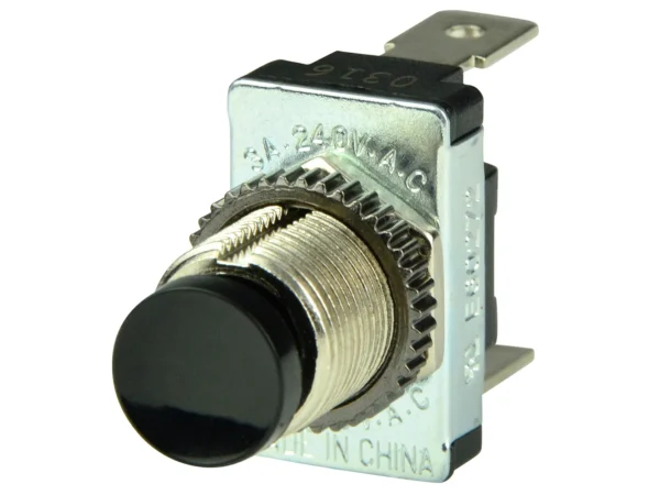 BEP Black SPST Momentary Contact Switch - OFF/(ON)