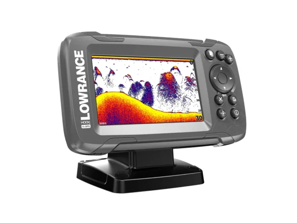 Lowrance HOOK²-4x 4" GPS Bullet Fishfinder w/Track Plotter Transom Mount Bullet Skimmer Transducer