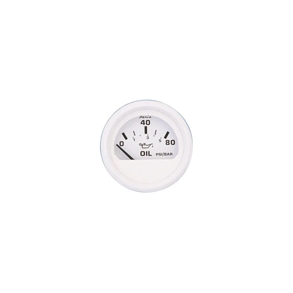 Faria Dress White 2" Oil Pressure Gauge 80 PSI