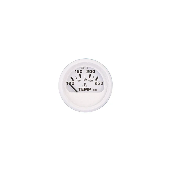 Faria Dress White 2" Water Temperature Gauge (100-250F)