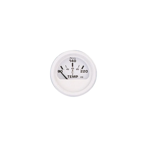 Faria Dress White 2" Cylinder Head Temperature Gauge With Sender (60-220F)