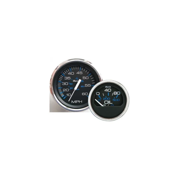 Faria Chesapeake SS Black 2" Gauge - Oil Pressure Gauge 80 PSI