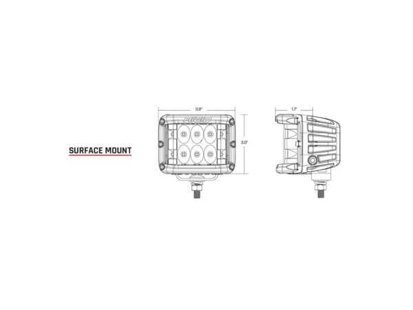 RIGID Industries D-SS Series PRO Spot LED Surface Mount - Pair - White - Image 2