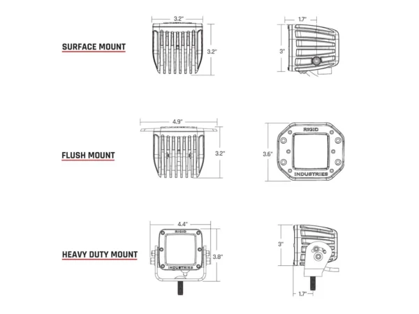 RIGID Industries D-Series PRO Hybrid-Spot LED - Pair - Black - Image 2